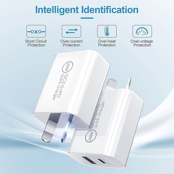 Best White USB+PD Wall Charger Adapter with 25W Fast Charging for Phones, Tablets, iPads, iPhones - Image 5