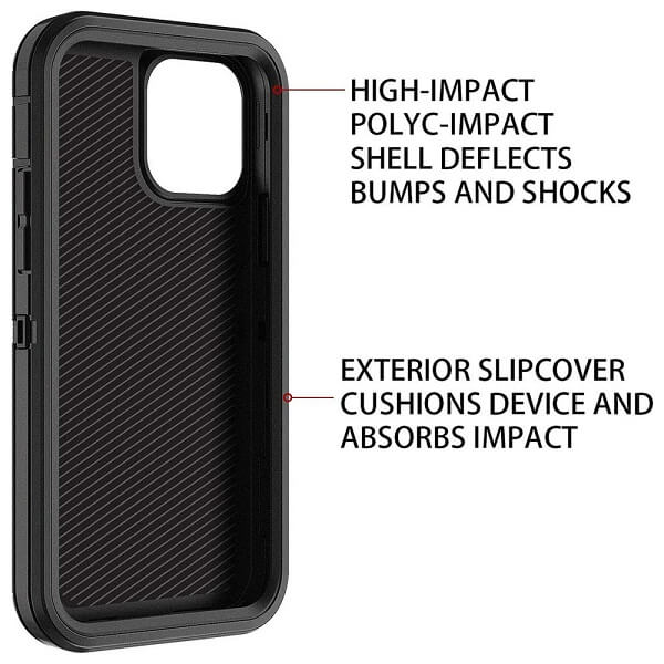 Heavy-Duty Rugged Shockproof Black Defender Case for Apple iPhone 14 – Designed for Durability and Drop Resistance - Image 4