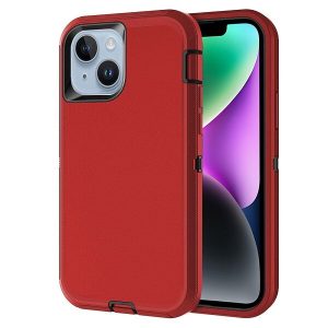 Best Rugged Shockproof Full Body Protection Cover for Apple iPhone 14 - Tough, Drop-Resistant, and Tradies Heavy Duty Design in Red