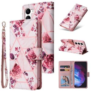Rose Gold Gilding Wallet Leather Case with card holder for samsung galaxy S23