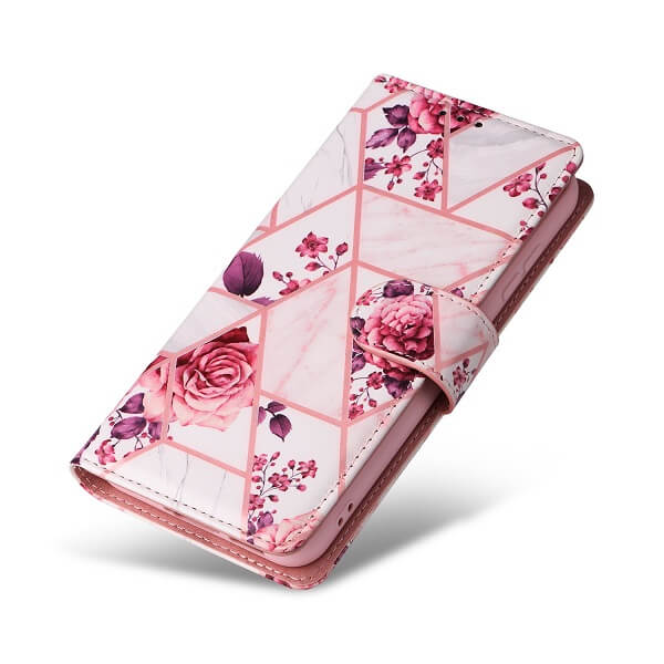 Best Rose Gold Gilding Wallet Leather Case Flip Cover with Card Holder for Samsung Galaxy S23 Marble Wallet Case - Image 3