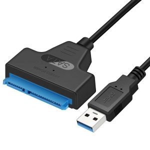 Black Hard Drive SSD SATA Adapter Cable for Data Conversion USB 3.0 to 2.5"