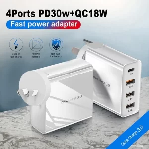 Best Qualcomm 3.0 quick charger charging with multi 4 ports wall plug cell phone charger