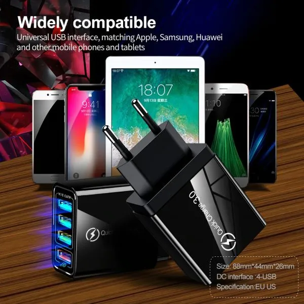Qualcomm 3.0 quick charge USB Super Fast Charger 3 USB Ports Charging charger - Image 3