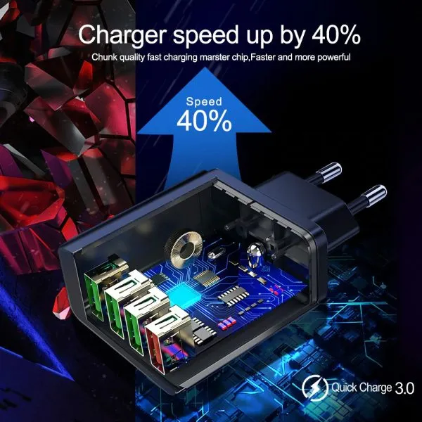 Qualcomm 3.0 quick charge USB Super Fast Charger 3 USB Ports Charging charger - Image 7